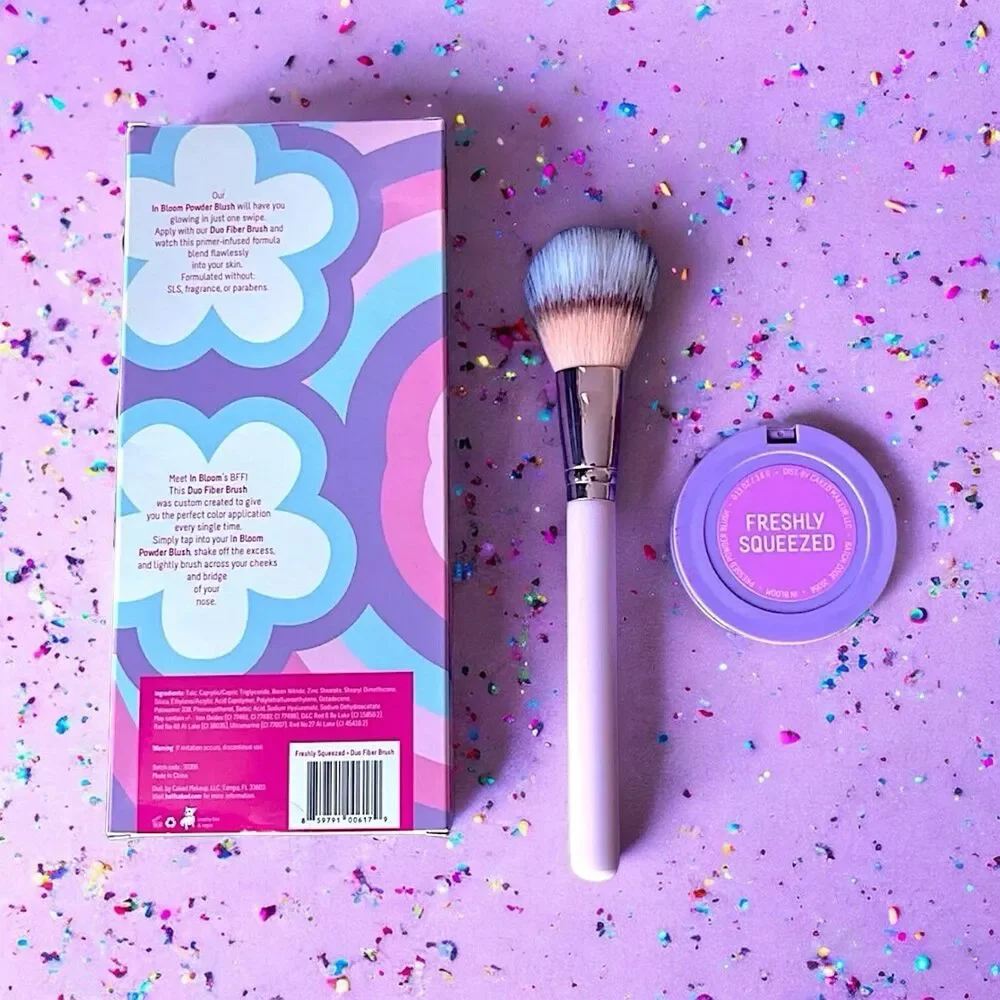 Half Caked Best Friends Forever In Bloom Blush + Duo Fiber Brush Set NIB 0.13 oz